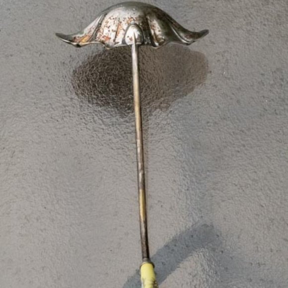 A & E Lewis Germany Stainless Bowl Floraine Yellow & White Ceramic Soup Ladle - Picture 3 of 3